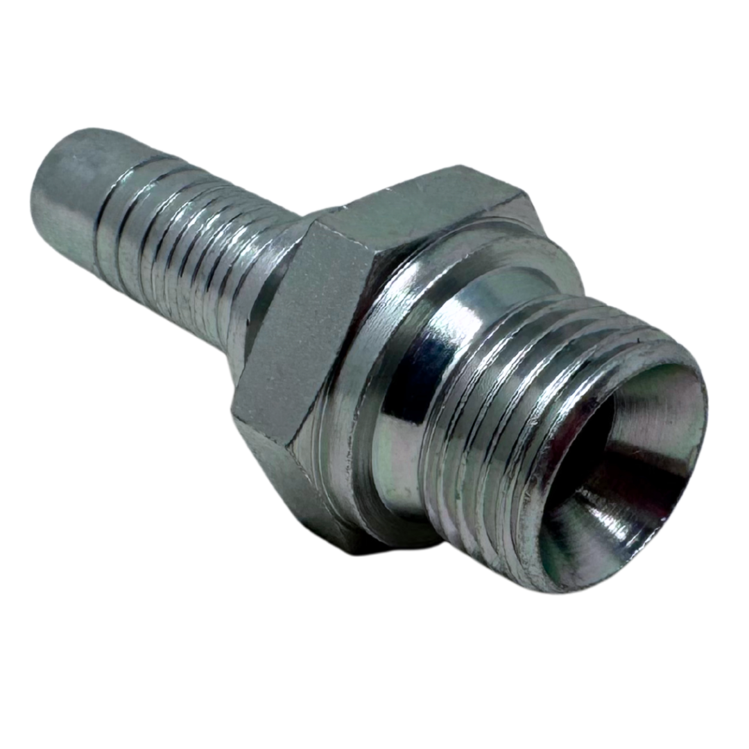 A-0808-MBPP : Alfagomma Straight Steel Fitting Insert, 1/2 (-08) Hose x 1/2-14 (-08) Male BSPP