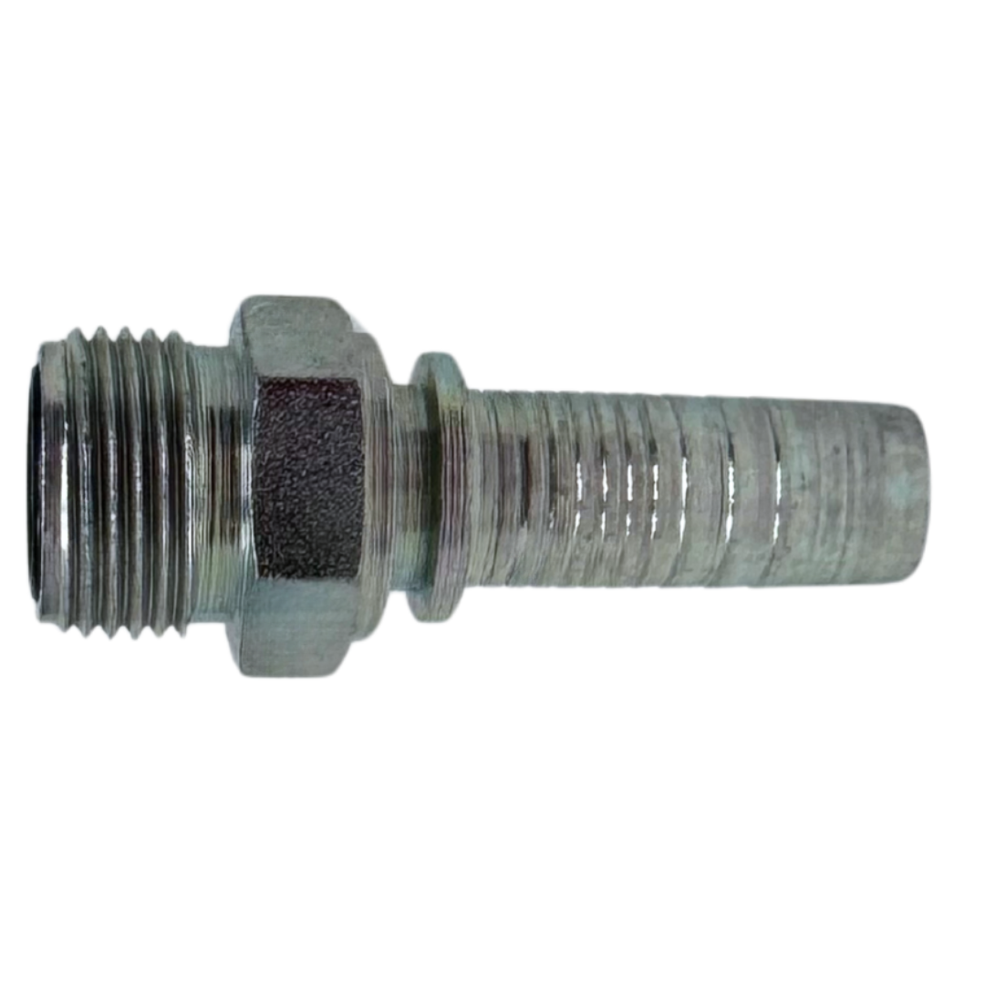 A-0808-MOFS : Alfagomma Straight Steel Fitting Insert, 1/2 (-08) Hose x 1 3/16-16 (-08) Male ORFS