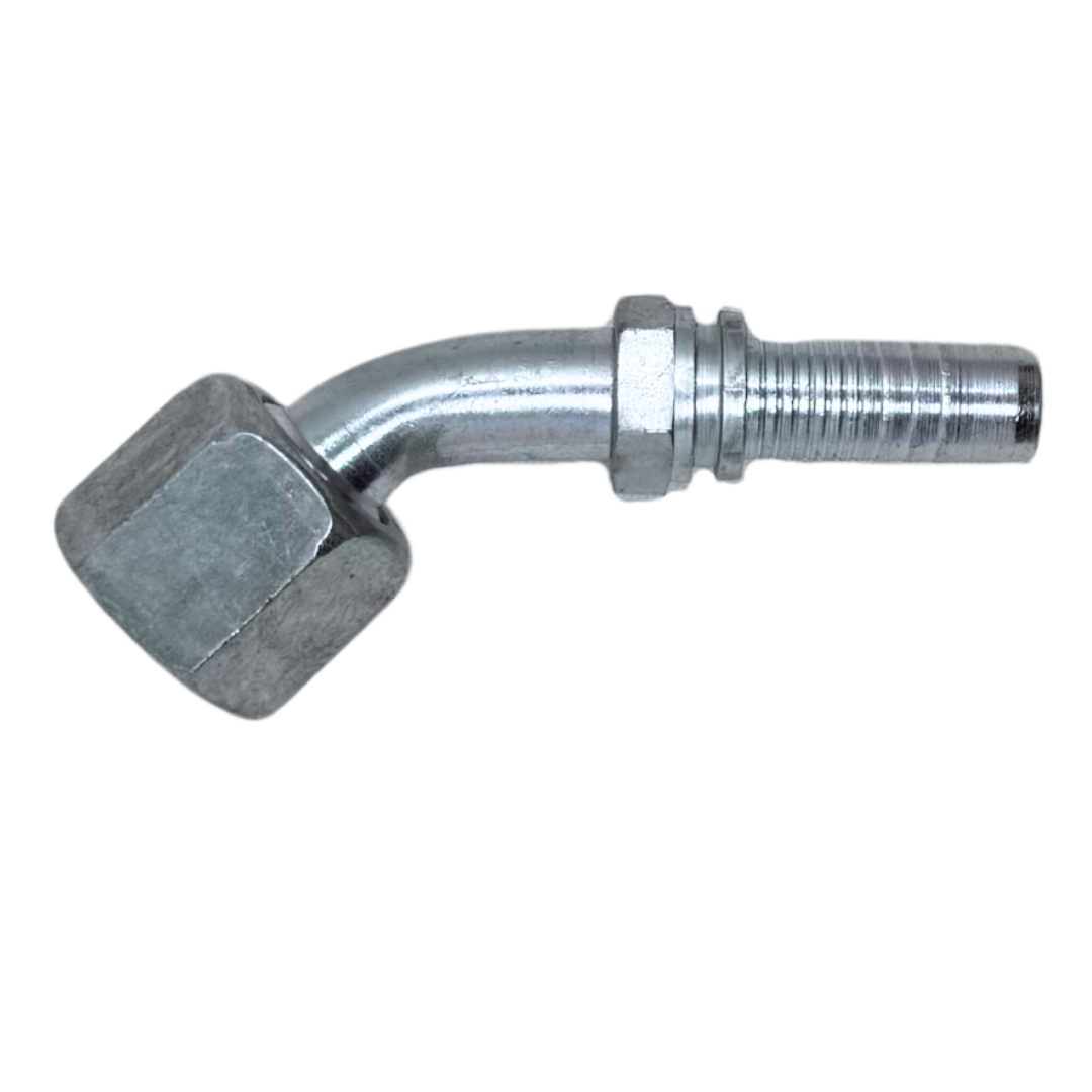 A-0810-FJ45 : Alfagomma 45-Degree Steel Fitting Insert, 1/2 (-08) Hose x 7/8-14 (-10) Female JIC Swivel