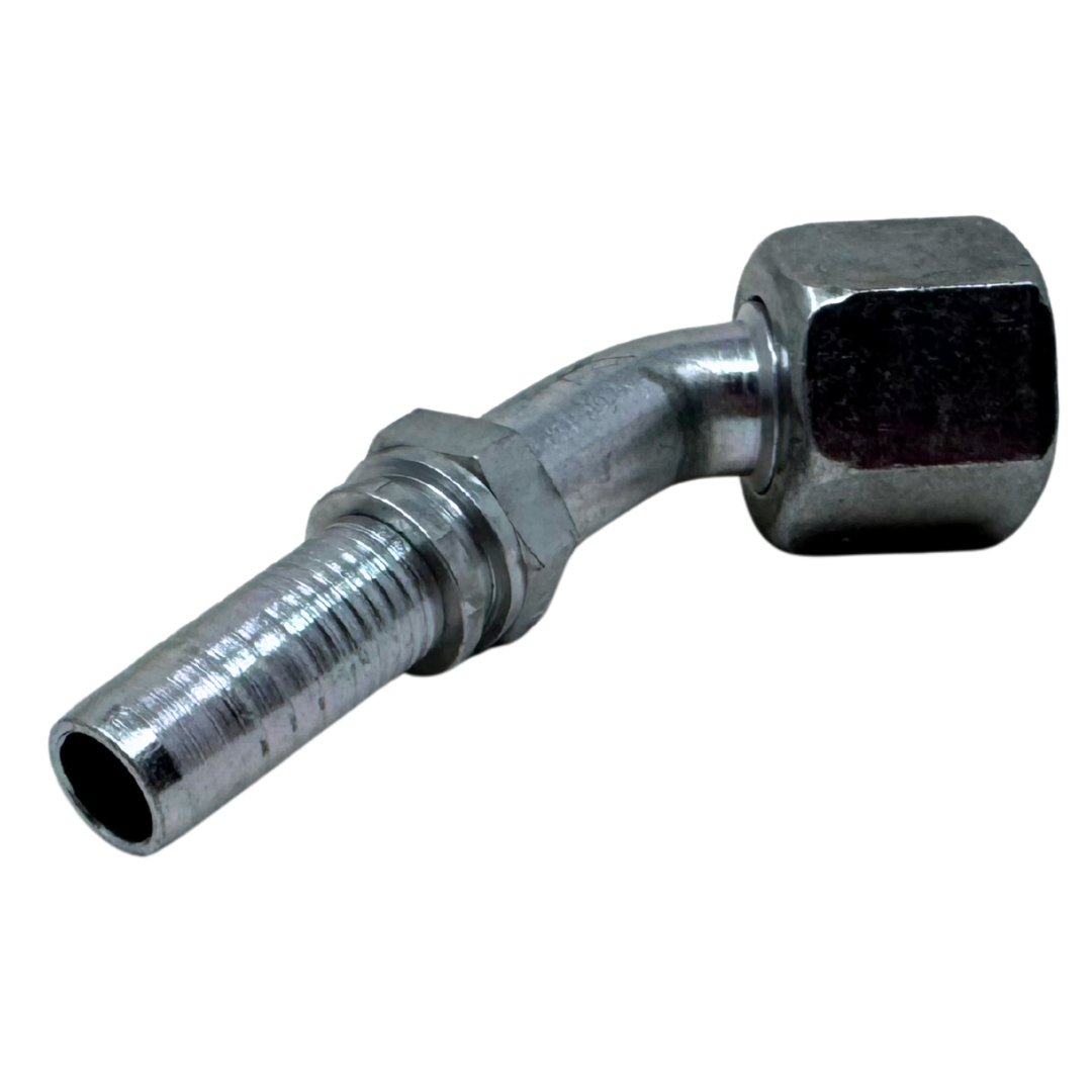 A-0810-FJ45 : Alfagomma 45-Degree Steel Fitting Insert, 1/2 (-08) Hose x 7/8-14 (-10) Female JIC Swivel