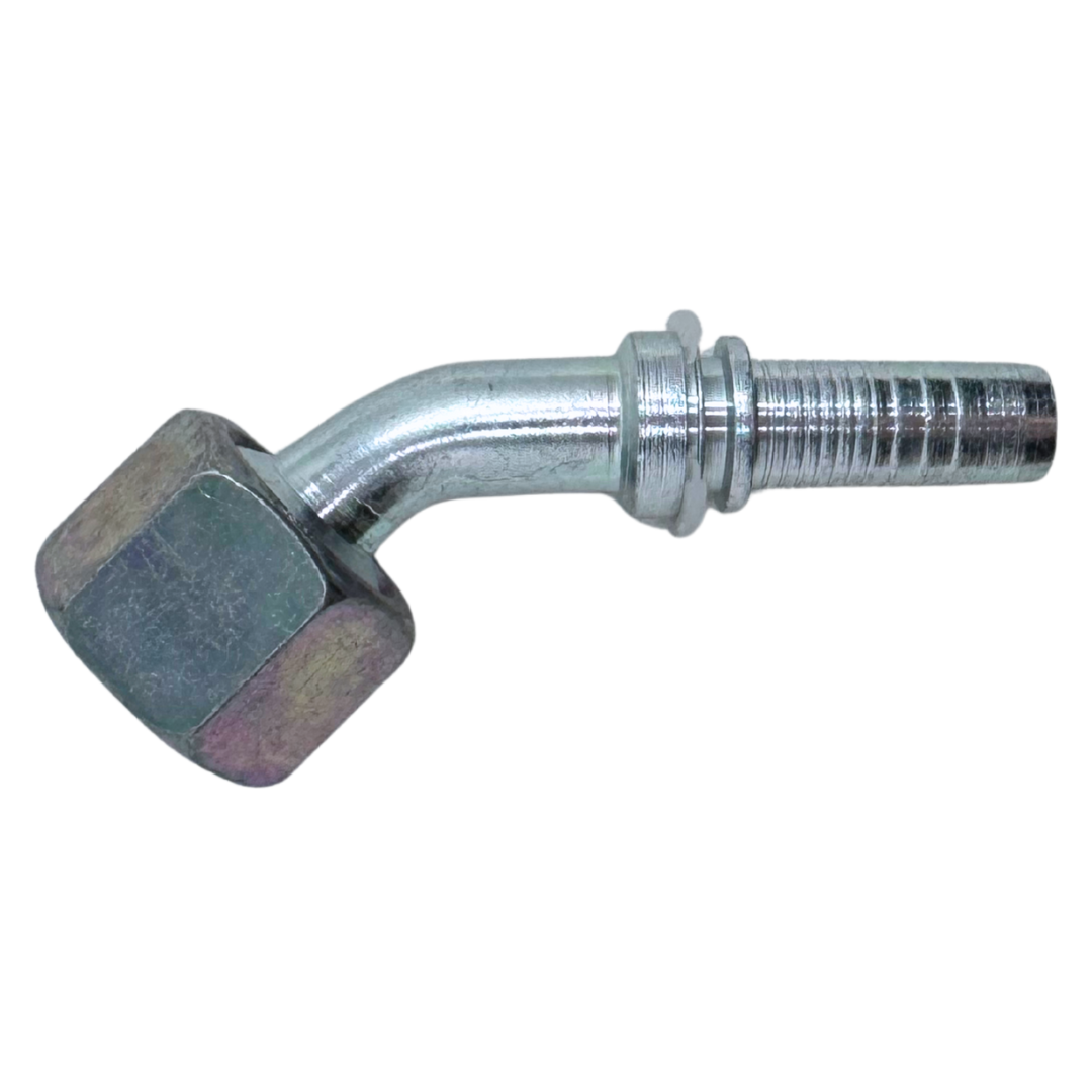 A-0810-FO45 : Alfagomma 45-Degree Steel Fitting Insert, 1/2 (-08) Hose x 1-14 (-10) Female ORFS Swivel