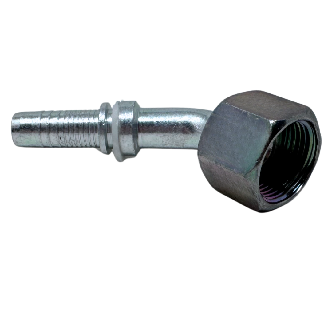 A-0810-FO45 : Alfagomma 45-Degree Steel Fitting Insert, 1/2 (-08) Hose x 1-14 (-10) Female ORFS Swivel