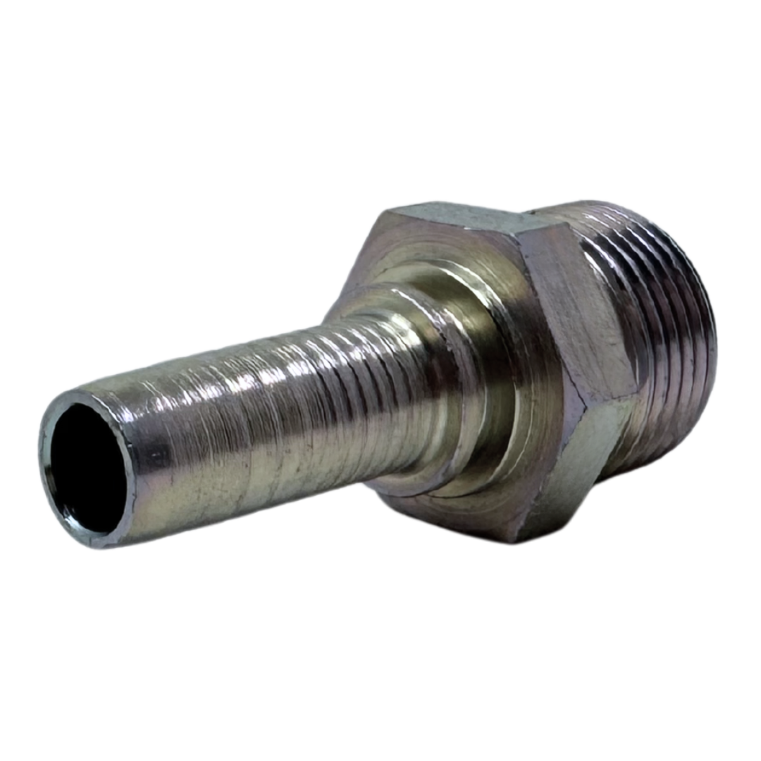 A-0810-MOFS : Alfagomma Straight Steel Fitting Insert, 1/2 (-08) Hose x 1-14 (-10) Male ORFS