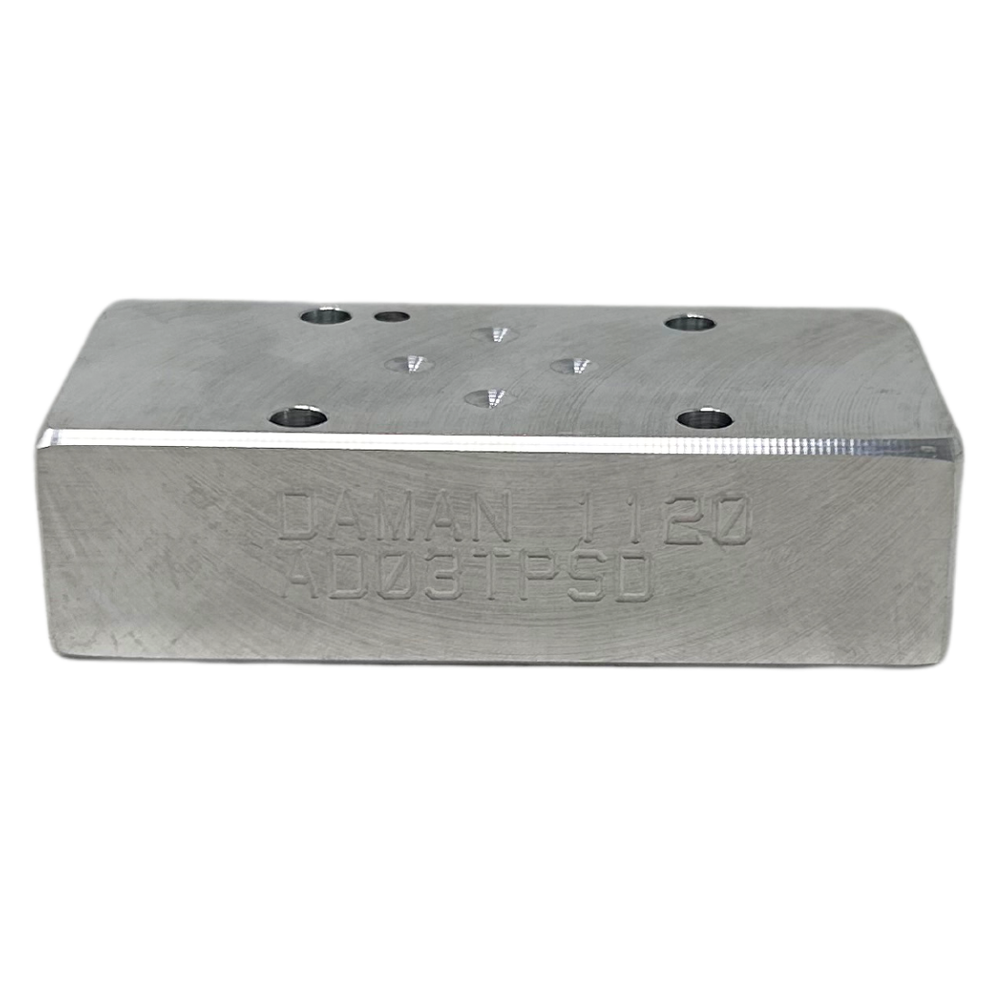 AD03TPSD-FIRE : FIRE SALE Daman Aluminum Cavity Body, 3000 psi, T10A Cavity Size, -6 SAE Ports, 2 ports - ALL SALES FINAL