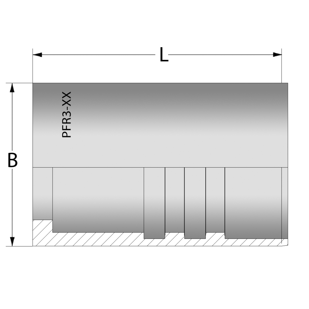 PFR3-08 : Alfagomma Non-Skive Steel Piranhaflex Ferrule, 1/2 (-08)