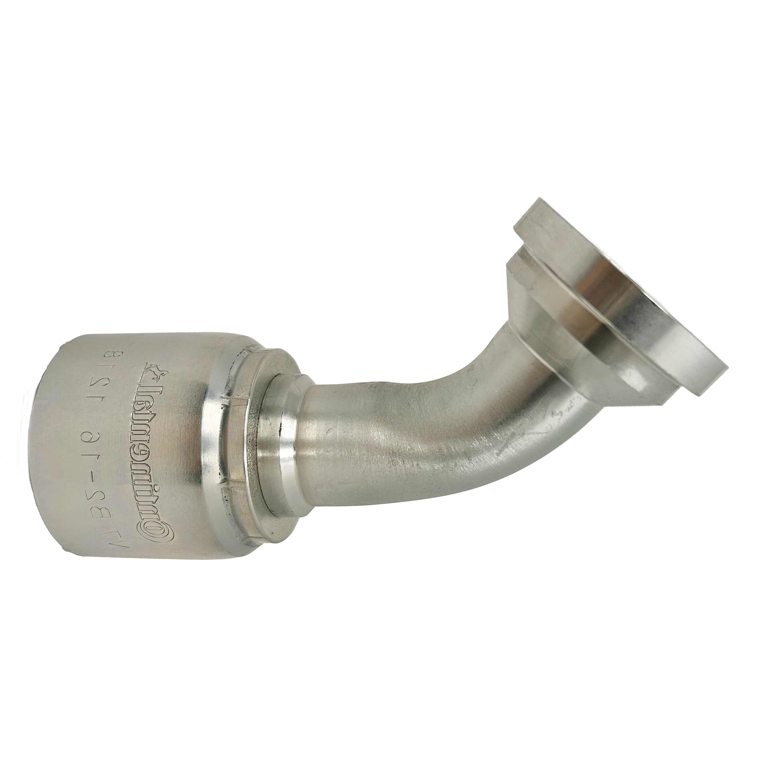 B2-FL45-1620: Continental Hose Fitting, 1" Hose ID x 1.25 (1-1/4") Code 61, 45-Degree Connection