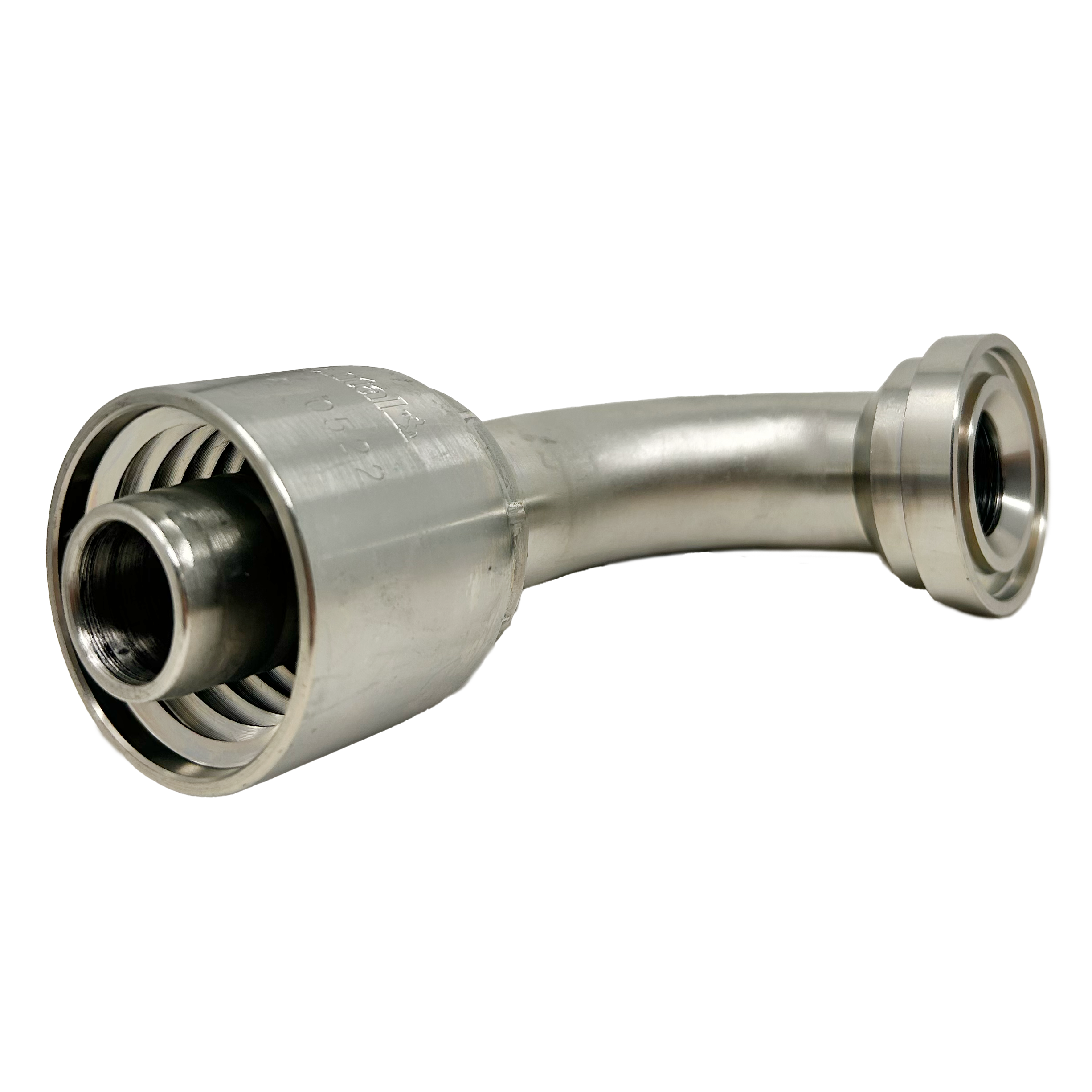 B2-FL90-1616: Continental Hose Fitting, 1" Hose ID x 1" Code 61, 90-Degree Connection