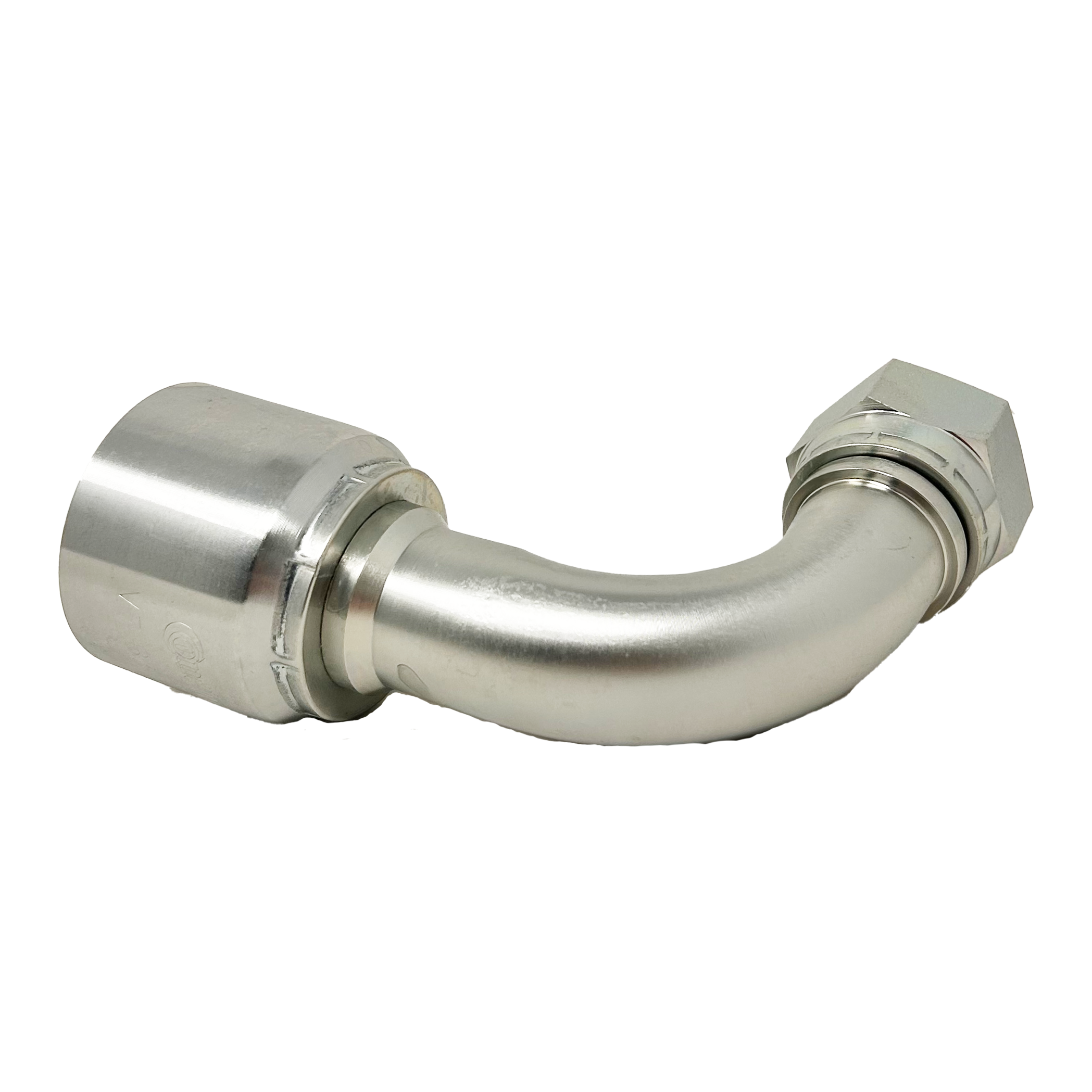 B2-JCFX90-0406: Continental Hose Fitting, 0.25 (1/4") Hose ID x 9/16-18 Female JIC, 90-Degree Swivel Connection