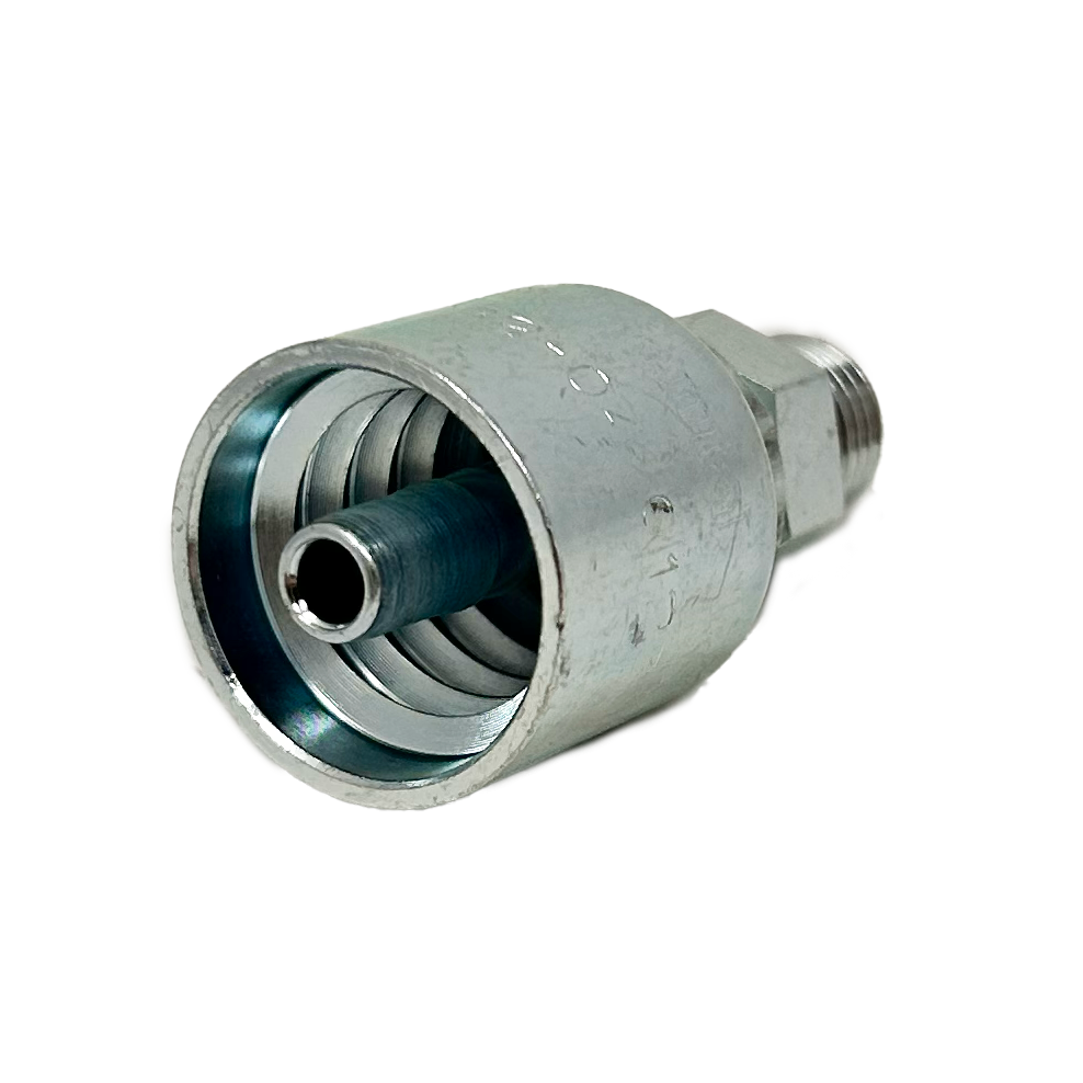 B2-OBM-0406: Continental Hose Fitting, 0.25 (1/4") Hose ID x 9/16-18 Male ORB, Straight Rigid Connection