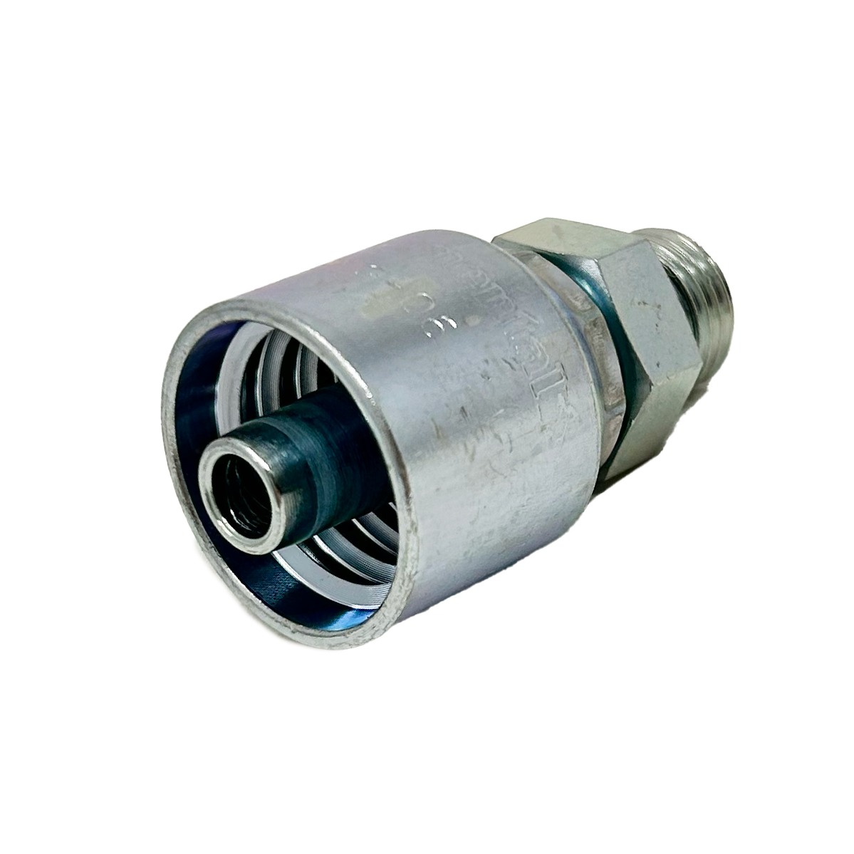 B2-OBM-0610: Continental Hose Fitting, 0.375 (3/8") Hose ID x 7/8-14 Male ORB, Straight Rigid Connection