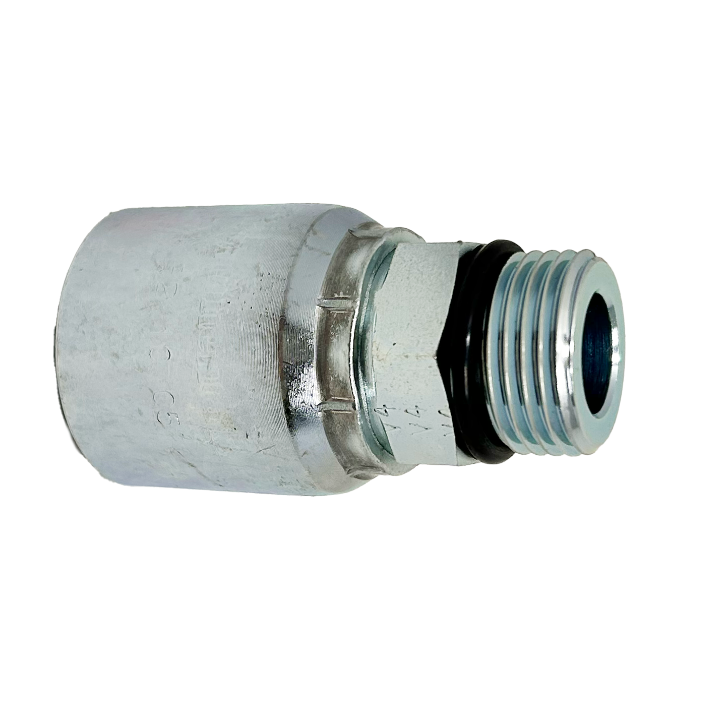 B2-OBM-1012: Continental Hose Fitting, 0.625 (5/8") Hose ID x 1-1/16-12 Male ORB, Straight Rigid Connection