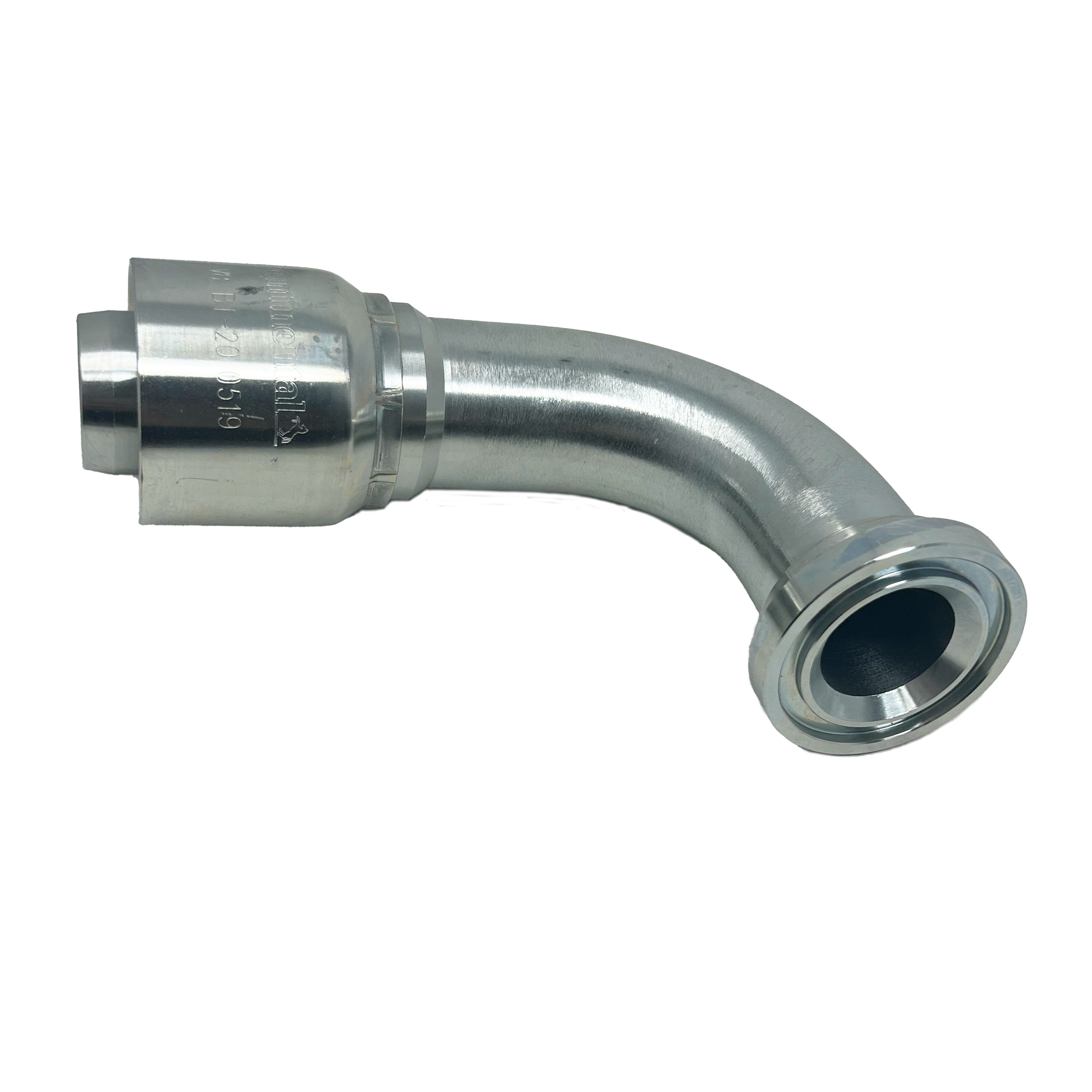 BT-FL90-2020 : Continental Hose Fitting, 1.25 (1-1/4") Hose ID, 1.25 Code 61, 90-Degree Connection