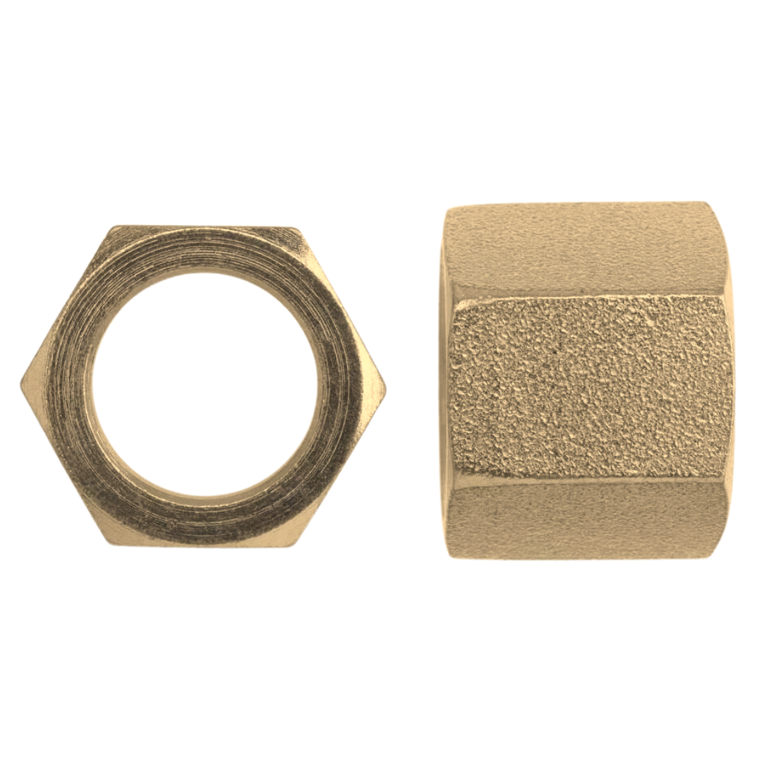 C0318-08-B : OneHydraulics Brass Compression Nuts, 3/4-16 (-08) Flareless Bite Type Tube Compression