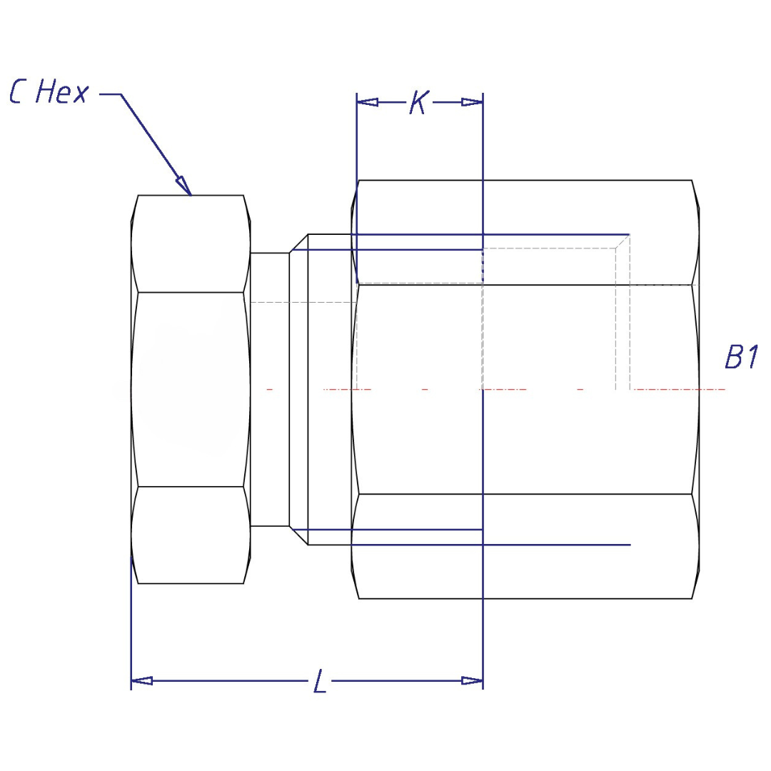 C2408-04 : OneHydraulics Steel Plug, 7/16-20 (-04) Flareless Bite Type Tube Compression