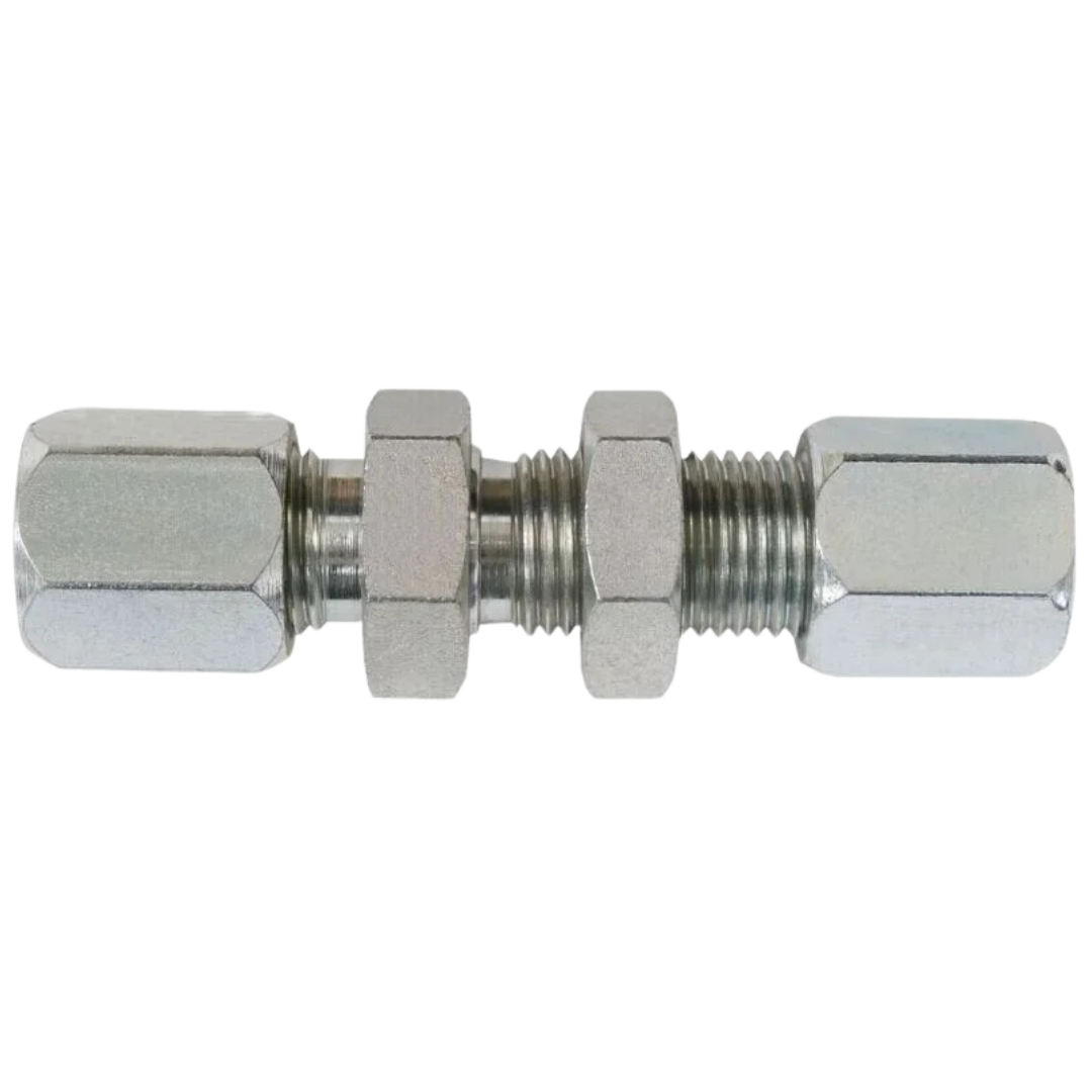 C2700-12-12-SS : OneHydraulics Straight Stainless Bulkhead Union, 1-1/16-12 (-12) Flareless Bite Type Tube Compression x 1-1/16-12 (-12) Flareless Bite Type Tube Compression