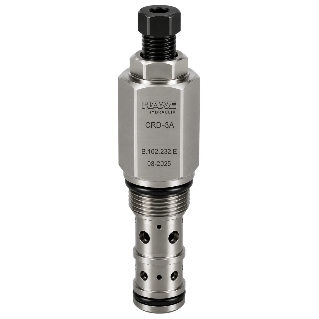 CRD-3A-25-A-L : Hawe Hydraulik Relief Valve, Direct-Acting, Poppet, 2 Ports, T-3A Cavity, 52.83GPM, 500-3045psi (1015psi Standard), Hex Socket Screw (similar to RDFA-LAN)