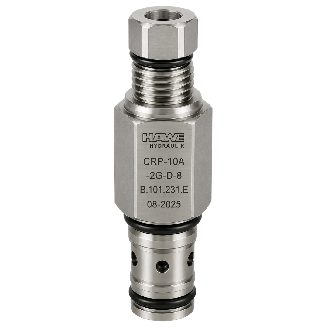 CRP-10A-2G-C-K : Hawe Hydraulik Relief Valve, Pilot-Operated, Balanced Poppet, 2 Ports, T-10A Cavity, 25GPM, 152-6090psi (1015psi Standard), Handknob with Lock (similar to RPES-KCN)