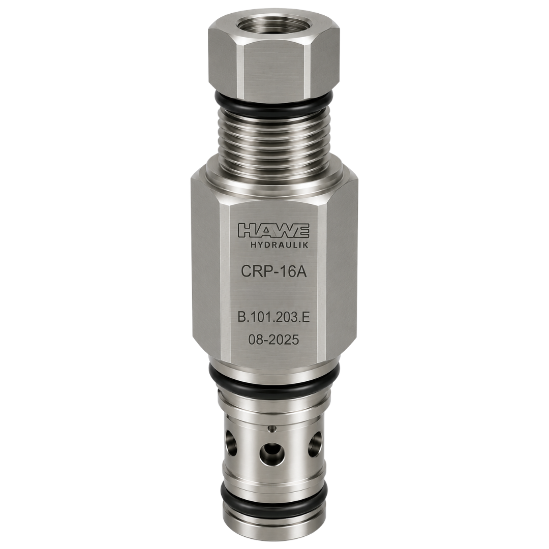 CRP-16A-2G-A-K : Hawe Hydraulik Relief Valve, Pilot-Operated, Balanced Poppet, 2 Ports, T-16A Cavity, 100GPM, 101-3045psi (1015psi Standard), Handknob with Lock (similar to RPIS-KAN)