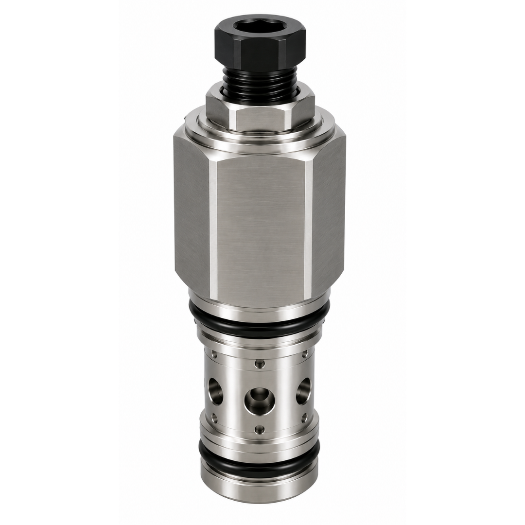 CRQ-18A-20-A-L : Hawe Hydraulik Relief Valve, Pilot-Operated, Balanced Piston, Kick-down, 2 Ports, T-18A Cavity, 200GPM, 101-3045psi (1015psi Standard), Hex Socket Screw (similar to RQKB-LAN)