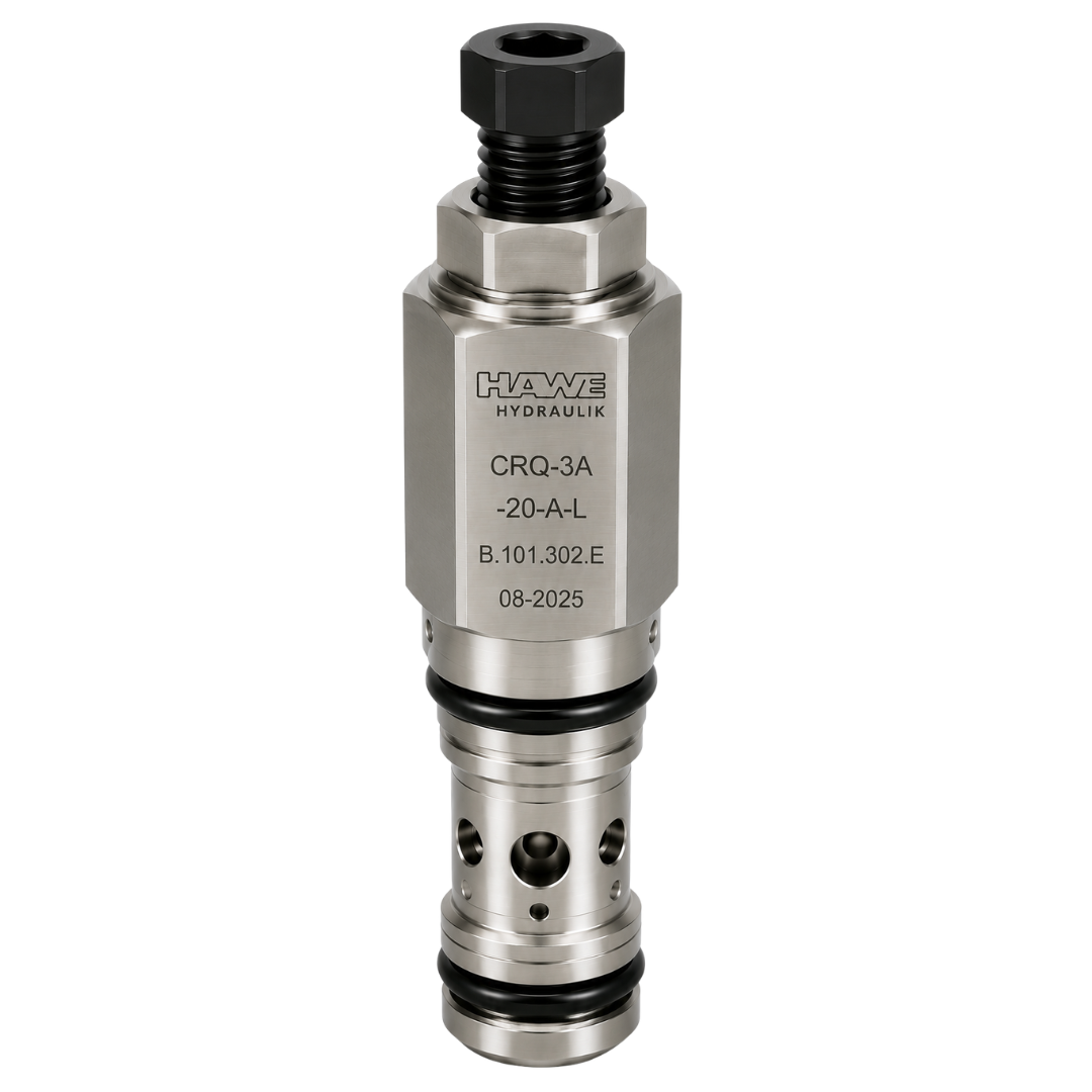 CRQ-3A-20-A-L : Hawe Hydraulik Relief Valve, Pilot-Operated, Balanced Piston, Kick-down, 2 Ports, T-3A Cavity, 52.83GPM, 101-3045psi (1015psi Standard), Hex Socket Screw (similar to RQGB-LAN)