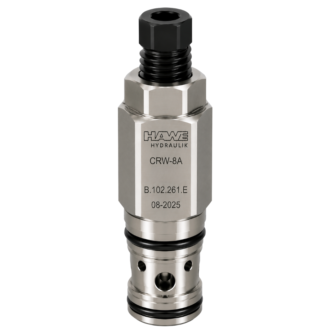 CRW-8A-20-E-L : Hawe Hydraulik Relief Valve, Direct-Acting, Poppet, Pilot Stage, 2 Ports, T-8A Cavity, 2.64GPM, 25-406psi (203psi Standard), Hex Socket Screw (similar to RBAE-LEN)