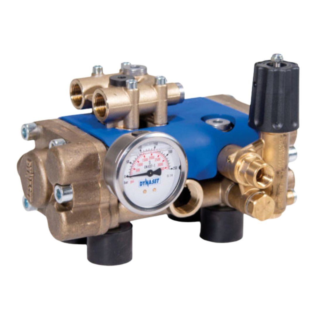 HPW 250 / 30 - 40 - ST : Dynaset Hydraulically Driven High Pressure Water Pump, 7.9 GPM at 3600psi Water Power Output, with Water pressure unloader valve & pressure gauge