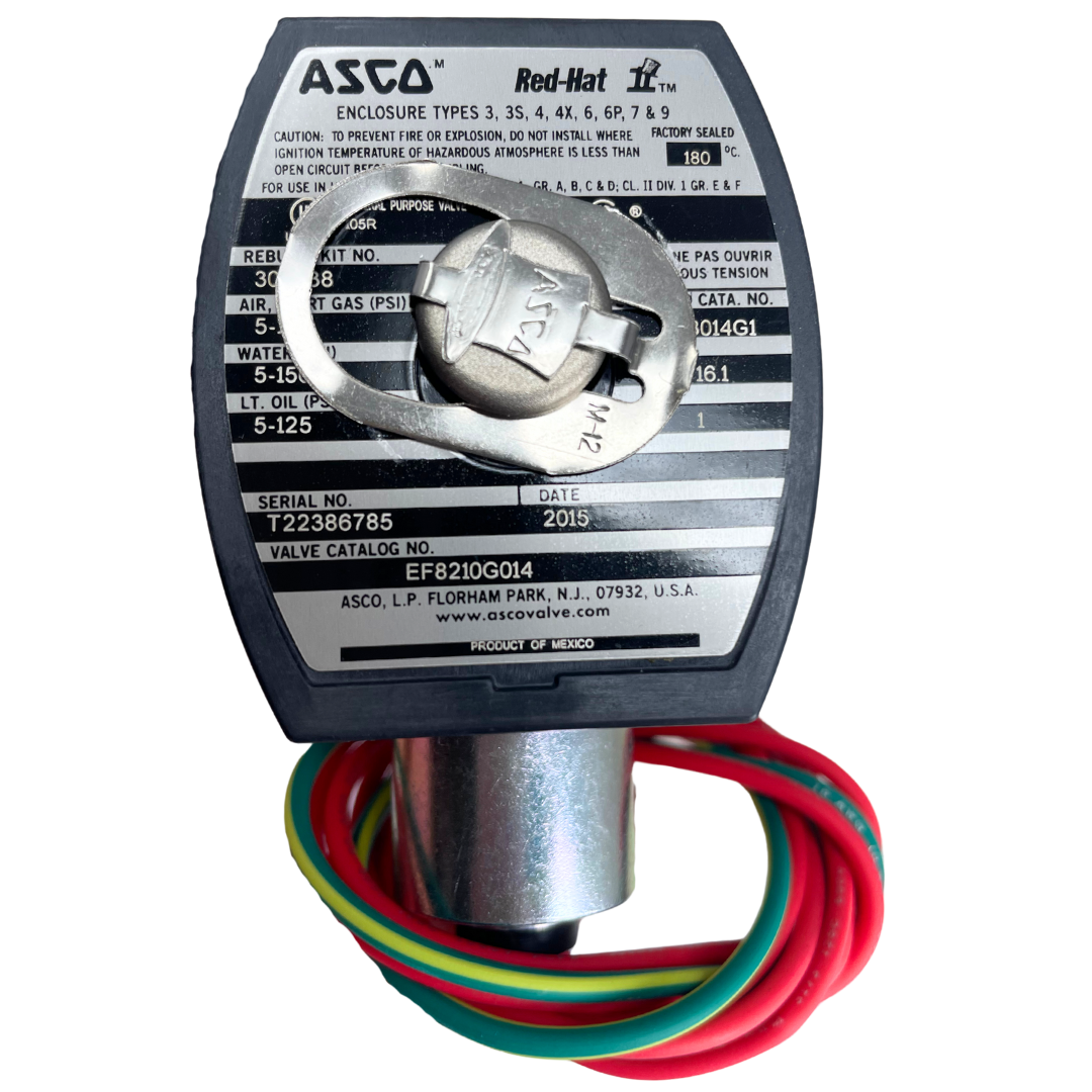 EF8210G014-FIRE : FIRE SALE Asco 8210 Series Solenoid Valve, NO, 1", Brass, 120/60, 150 psi - ALL SALES FINAL