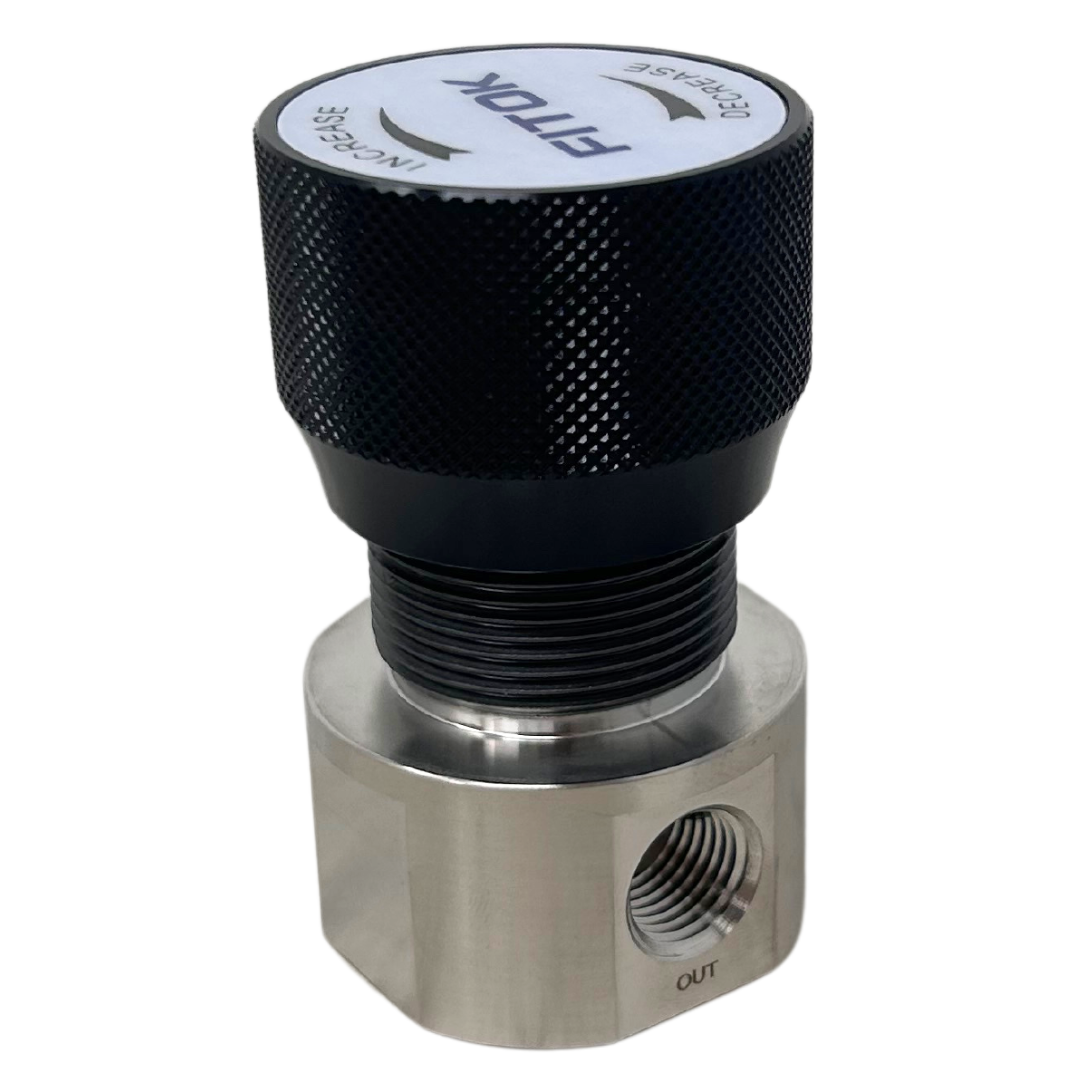 FBR-16L-60-1200-00-00-FIRE : FIRE SALE Fitok FBR-1 Mini Regulator 316SS, 6000 psig inlet, 0 to 1200psig outlet, 1/4" FNPT _ 1/4" FNPT - ALL SALES FINAL