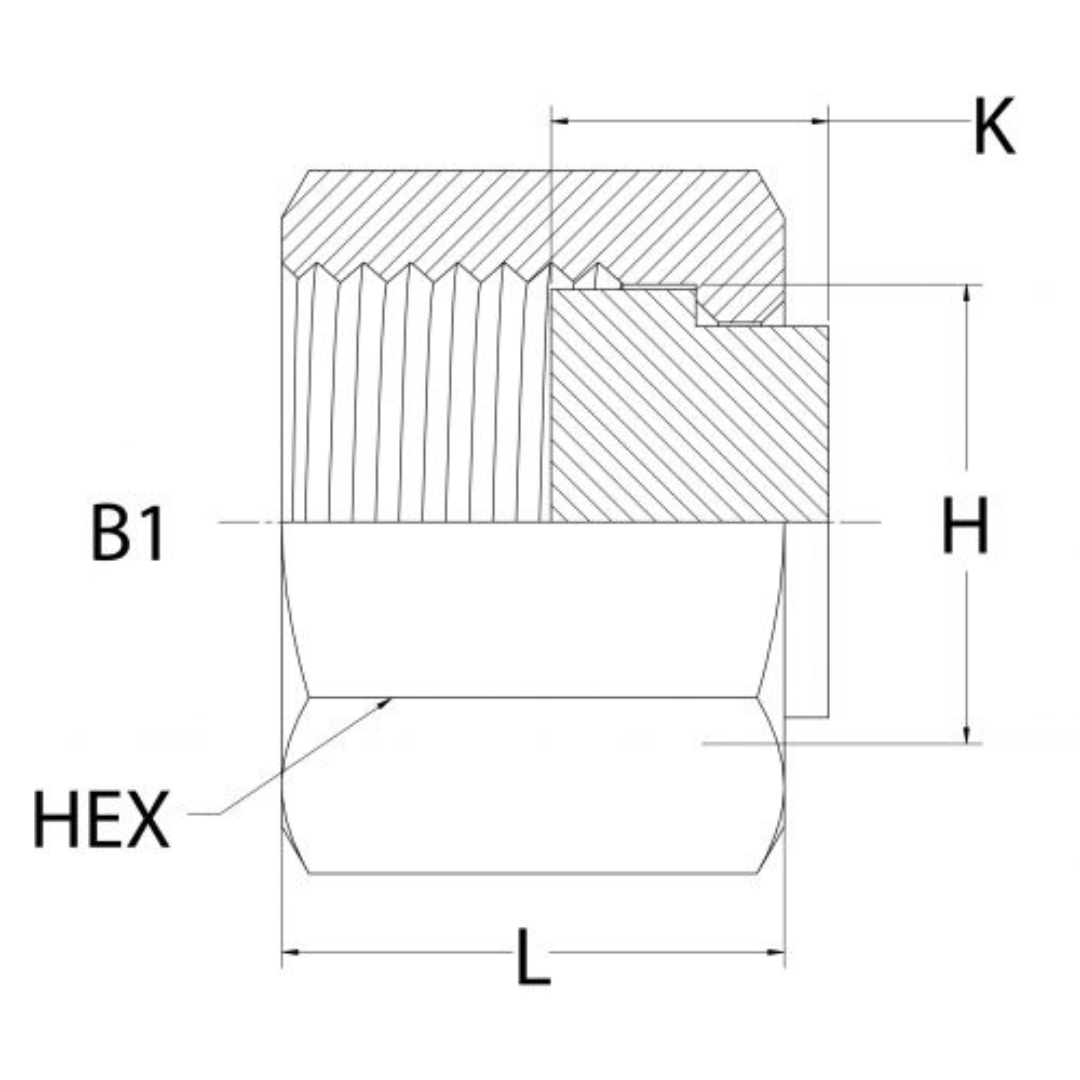 FS0304-C-04 : OneHydraulics Steel Cap Assembly Insert, 1/4" (-04) Tube OD