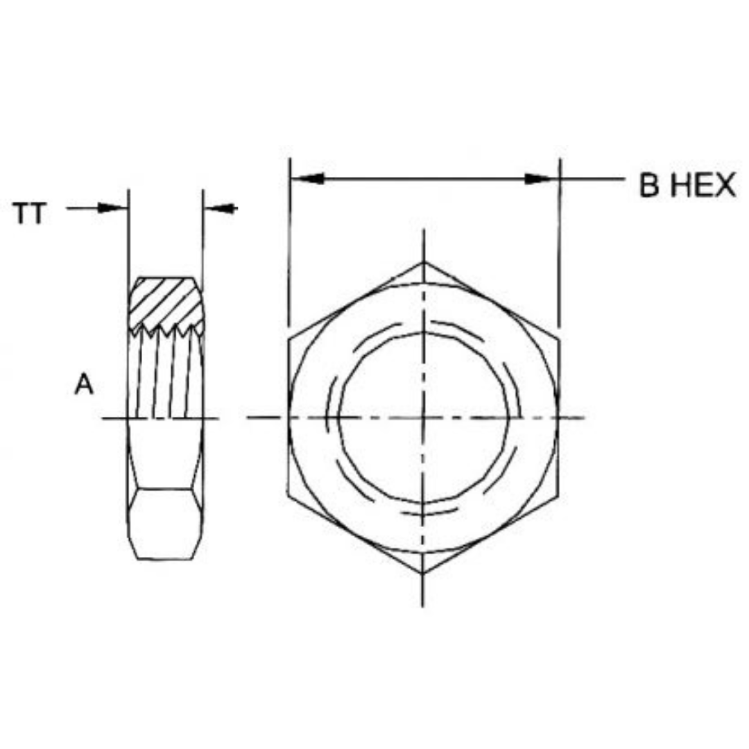 FS0306-10 : OneHydraulics Steel Bulkhead Lock Nut, 1-14 (-10) Female ORFS