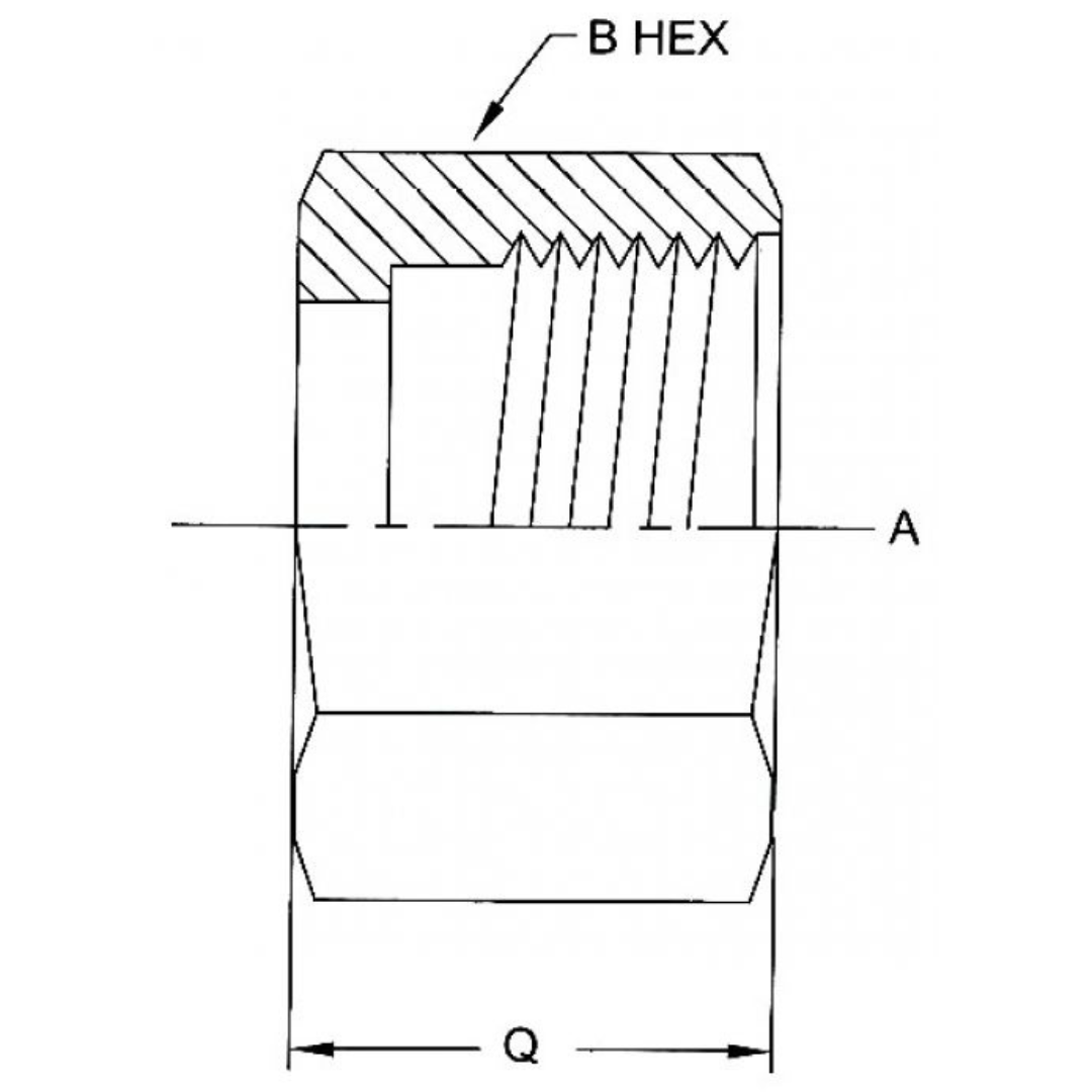 FS0318-04 : OneHydraulics Steel ORFS Nut, 9/16-18 (-04) Female ORFS