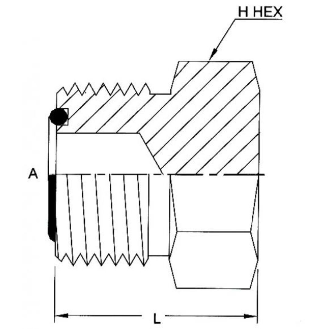 FS2408-06 : OneHydraulics External Hex Steel Plug, 11/16-16 (-06) Male ORFS