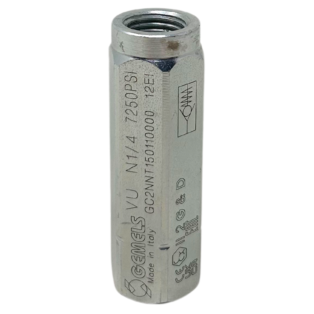 VU N1/4 DN6 1111 7250PSI : Gemels Check Valve, 1/4 NPT, 7250psi rated, Carbon Steel