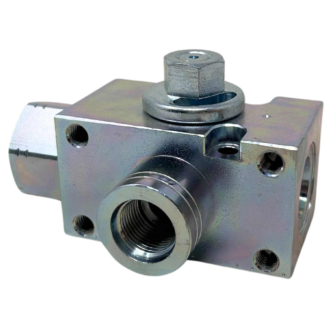 GV3L N1 DN25 1111AE PN350 : Gemels 3-Way Excavator Ball Valve, 1 NPT, 5075psi rated, Carbon Steel