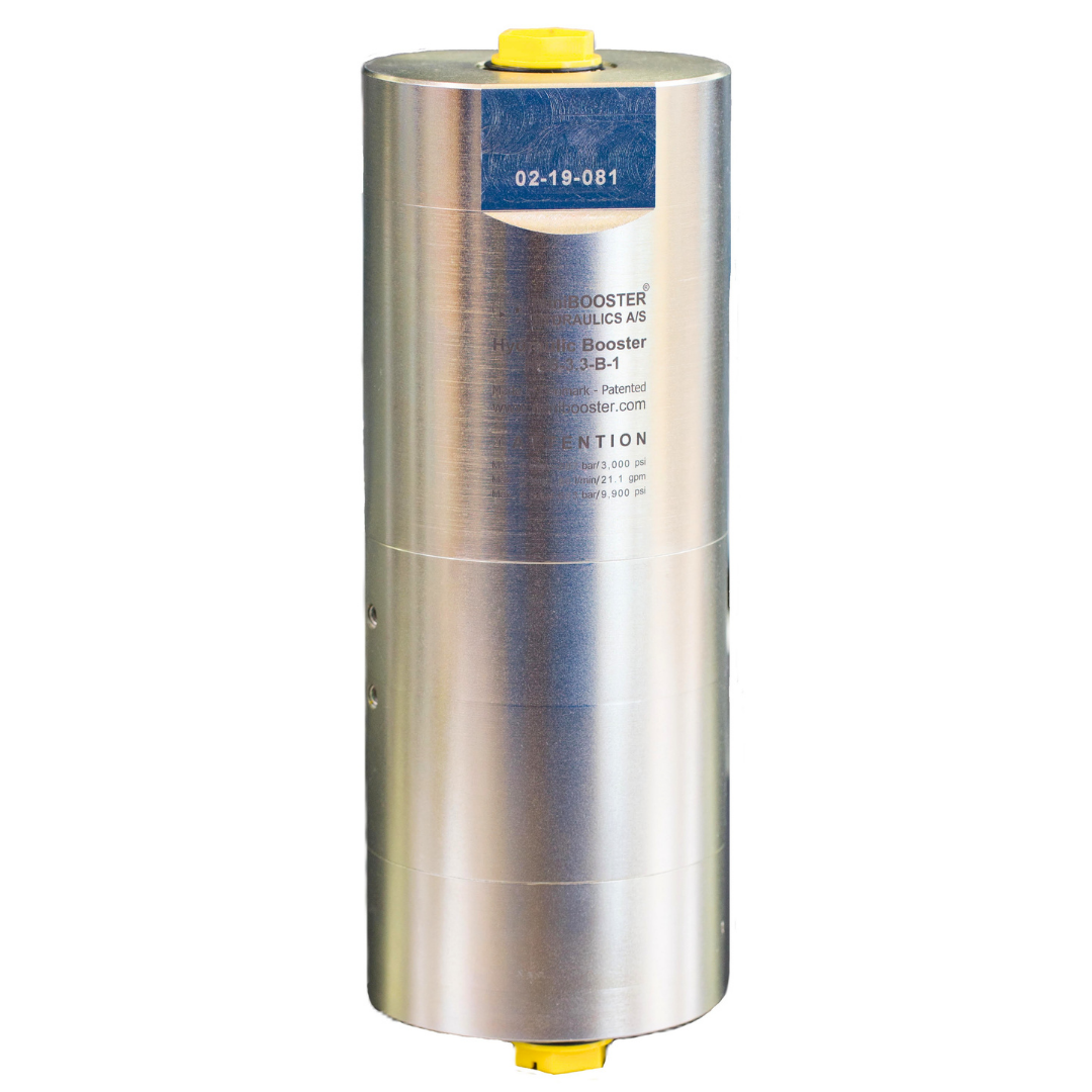 HC6-2.5-B-1 miniBooster Pressure Intensifier, 2.5 Ratio, 1/2" BSPP Inlet Port, 1/2" BSPP Outlet Port, 21.1GPM and 3000psi Inlet, 4.5GPM and 11600psi Outlet, With Dump Valve
