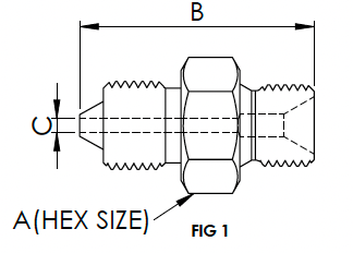X9H08B30 : OneXtreme Adapter, 0.5625 (9/16") Male HP x 0.5 (1/2") Male BSP, 30,000psi