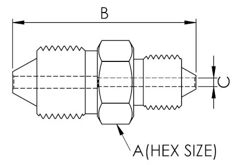 X4H04H60 : OneXtreme Adapter, 0.25 (1/4") Male HP x 0.25 (1/4") Male HP, 60,000psi