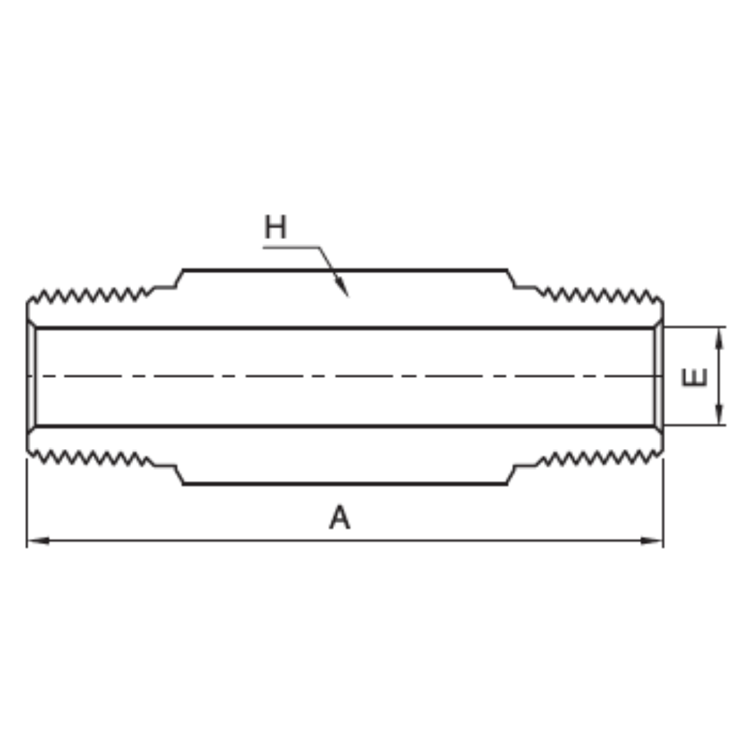 IHLN 4N-3.0 : Superlok Straight Stainless Instrumentation Hex Long Nipple, 1/4-18 (-04) Male NPT, 3.00" Length, 8000psi
