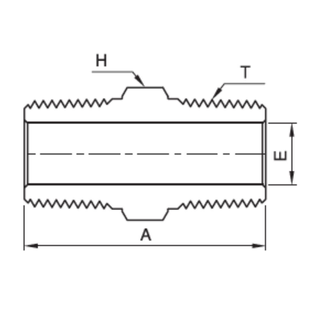 IHN-8N : Superlok Straight Stainless Instrumentation Hex Nipple, 1/2-14 (-08) Male NPT, 7700psi