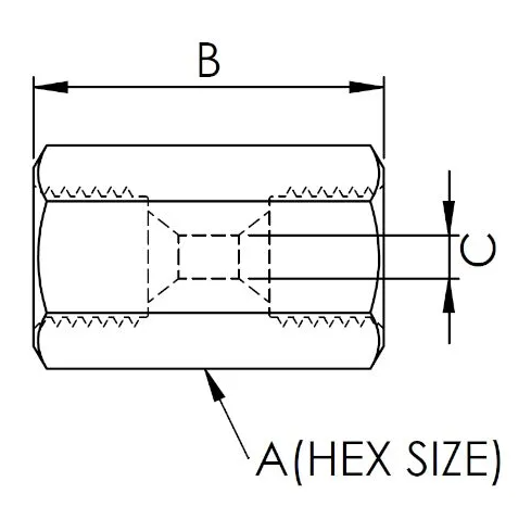 X4JF04JF15 : OneXtreme Adapter, 0.25 (1/4") Female JIC x 0.25 (1/4") Female JIC, 15,000psi