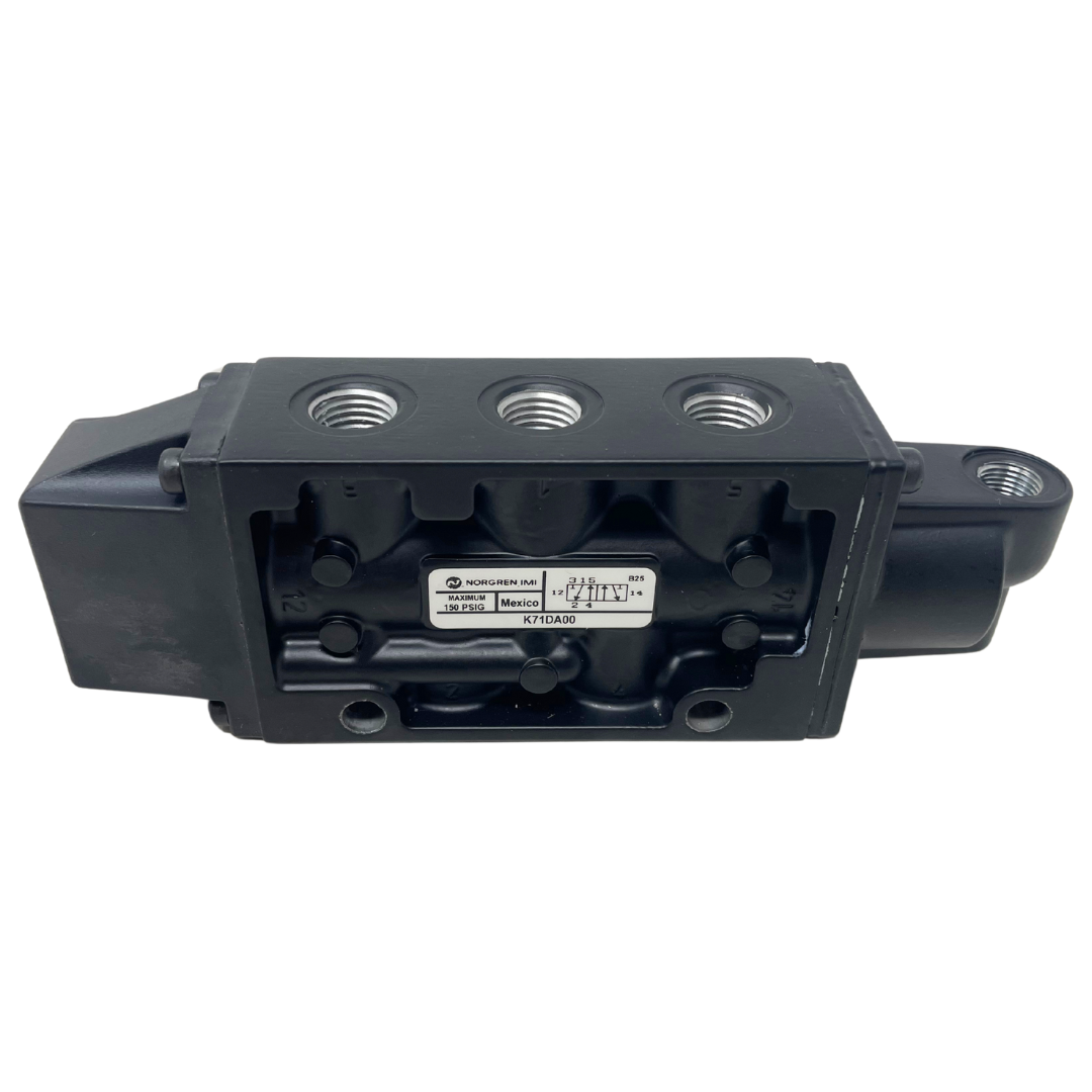 K71DA00KS6KA2 : Norgren Nugget 200 Series Two-Position, Five-Way Air Actuated, Spring Return, 1/4 inch NPT ported valve