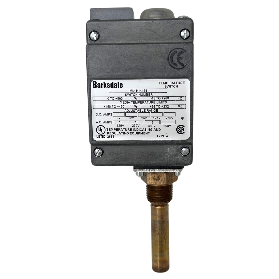 ML1H-H454-FIRE : FIRE SALE Barksdale Local Mount Temperature Switch, 150-450°F Range, SPDT Contact, NPT Connection - ALL SALES FINAL