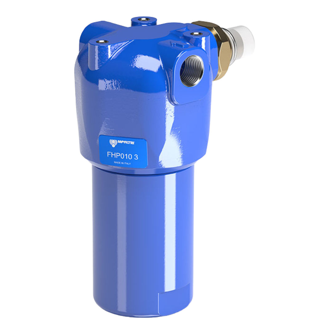 FHP010-4-B-A-E-2-A10-N-P01 : MP Filtri High Pressure In-Line Filter, 6090psi, 3/8" NPT, 10 Micron, Without Visual Indicator, With Bypass Valve