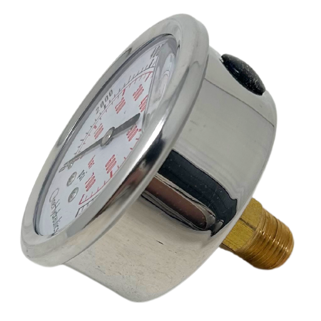 OHI-G-2.5-10K-C-FIRE : FIRE SALE CF1P-700D-OHI : Dynamic CF Series 2.5 Face Pressure Gauge, 0-10,000psi Pressure Range, 1/4 NPT, Center Back, OneHydraulics Logo - ALL SALES FINAL