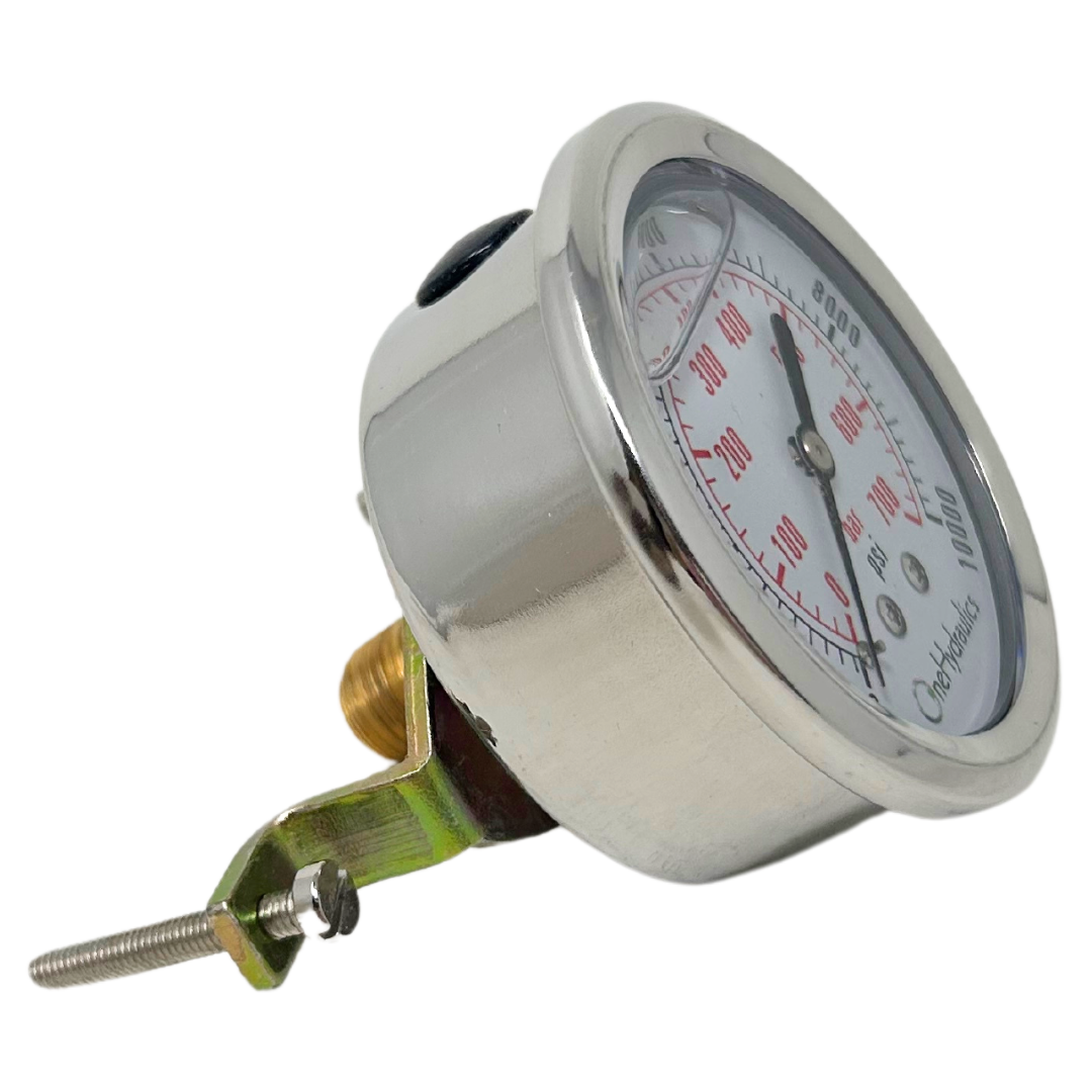 OHI-G-2.5-10K-U-FIRE : FIRE SALE CF1P-700B-OHI : Dynamic CF Series 2.5 Face Pressure Gauge, 0-10,000psi Pressure Range, 1/4 NPT, Panel Clamp Style, OneHydraulics - ALL SALES FINAL
