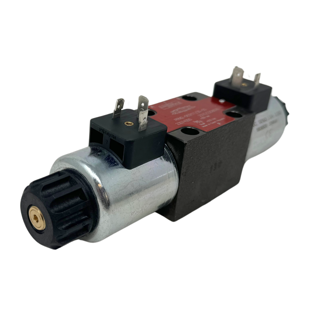 PRM2-063Z11/30-24E1K1 : Argo Hytos D03 Proportional Directional Valve, 7.9GPM Nominal Flow, 5100psi, 3P4W, 24VDC DIN Coils, All Ports Blocked, No Onboard Electronics