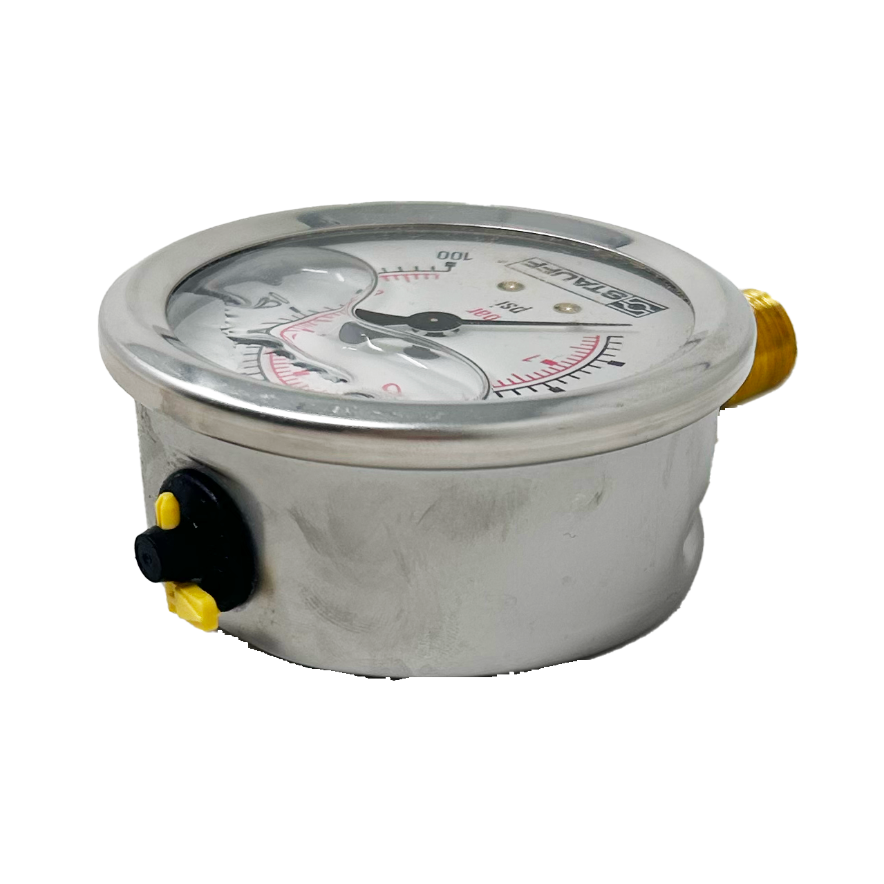 SPG-063-00100-05-S-N04 : Stauff Pressure Gauge, 2.5" Face, 0-100psi, 1/4" NPT, Stem Mount