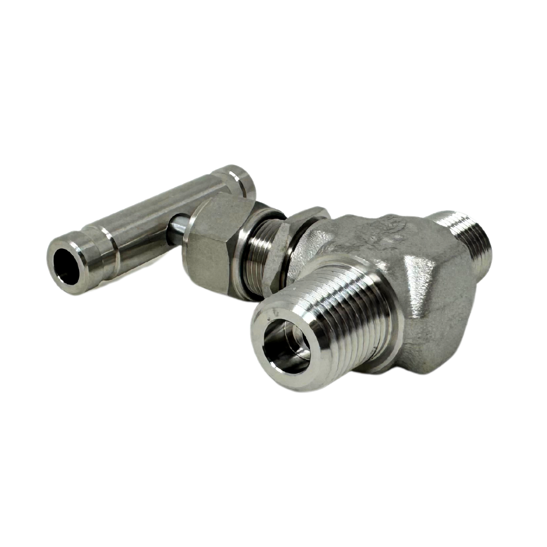 SINV1-M-2N-A-RS : Superlok Integral Bonnet Needle Valve, 1/8" MNPT, Angle Pattern, Regulating Stem, 5000psi