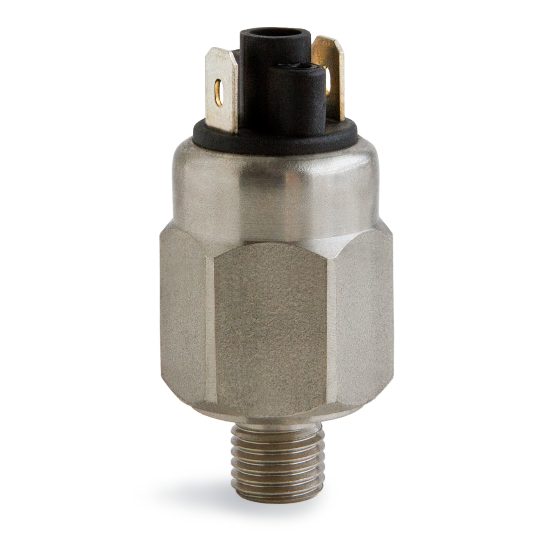 SKBA-6-4M-B-SP : Anfield Field Adjustable Compact Pressure Switch, SPST, Normally Closed, 1000-3000psi, 0.25 (1/4") NPT Male, 1/4" Spade
