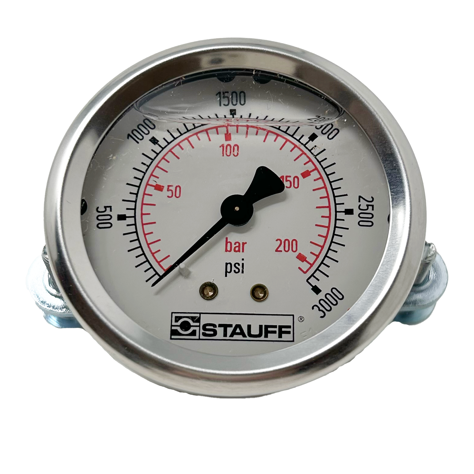 SPG-063-03000-05-P-N04-U : Stauff Pressure Gauge, 2.5" Face, 0-3000psi